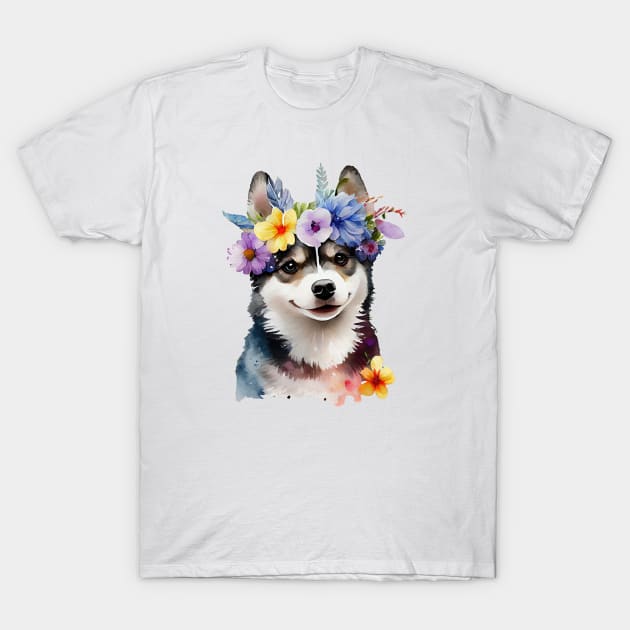 Husky watercolor T-Shirt by A tone for life